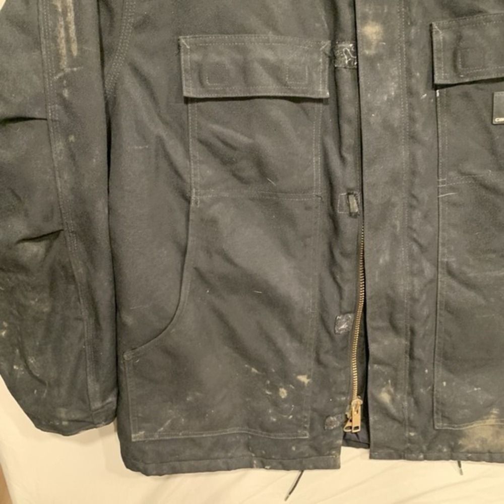 Carhartt Quilt-Lined Black Jacket C55 XL Regular Men's Duck Canvas Coat Arctic - Picture 3 of 13
